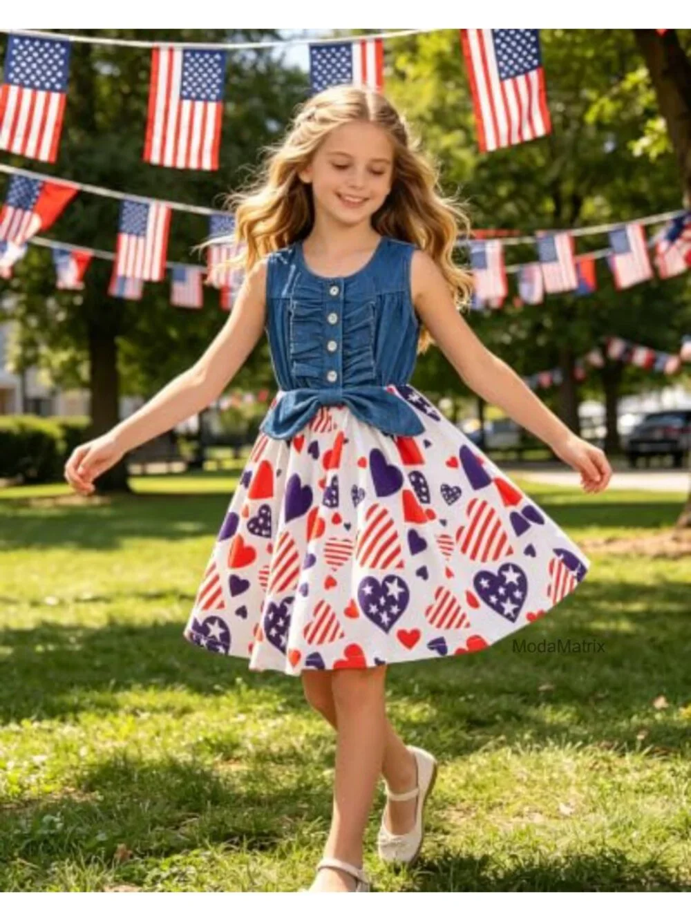 Toddler Girls Sleeveless Denim A-Line Dress Casual Cowgirl Outfit